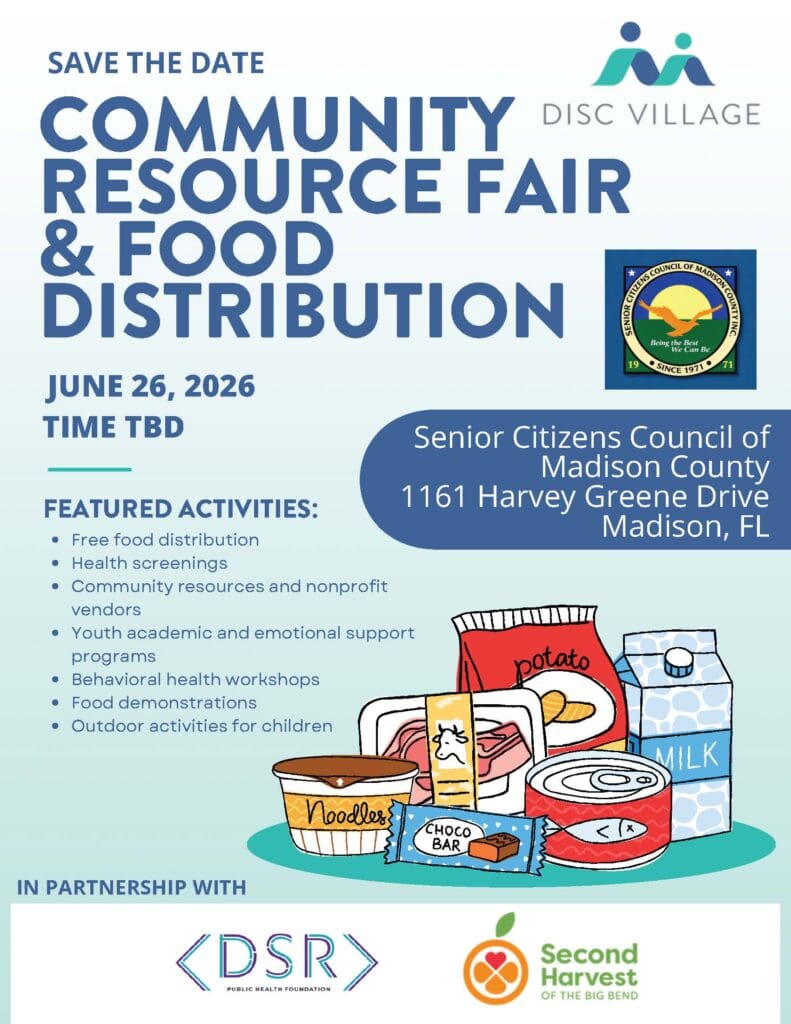 DISCV Community Resource Fair & Food Distribution Flyer 2026